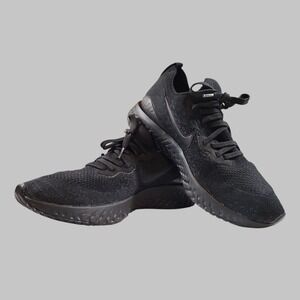 Nike Epic React Flyknit 2 Mens Size 9.5 Triple Black Sneakers BQ8928-001